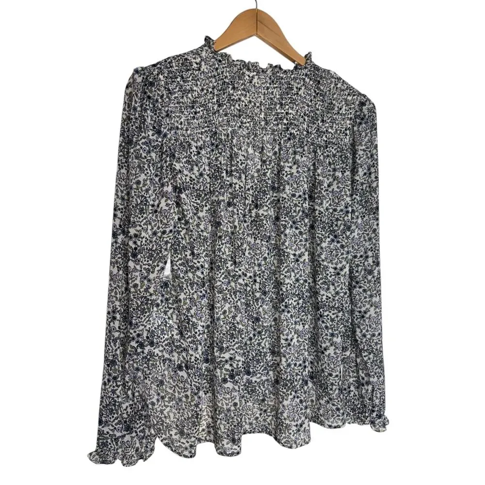 Free People Floral Smocked Blouse Size Large NEW - Picture 3 of 12